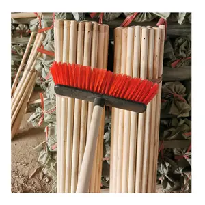 High quality broomstick 120cm 150cm wooden broom handle eucalyptus natural wood broom stick mop handles italian thread screw