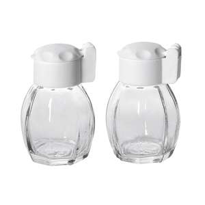 Metaltex Salz & Pfefferstreuer-Set mit Schnappverschluss Glas 7cm 2teilig - Product Image 1