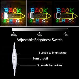 Back To School neon <b>sign</b> LED indoor hanging ambient light shop <b>sign</b> wall decoration light entrance indicator light luminous <b>sign</b> - Product Image 2