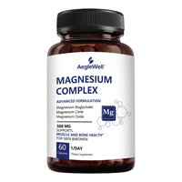 AegleWell Complexe de Magnésium en Capsules – Mélange Total de Bisglycinate, Citrate et Oxyde de Magnésium, Favorise la Récupération Musculaire, la Santé Osseuse et le Sommeil