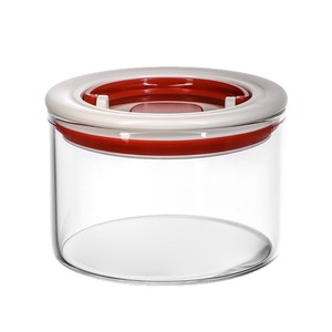 Glass Storage Jar Airtight Cylinder High Borosilicate Food Container With Plastic Lid - Product Image 1