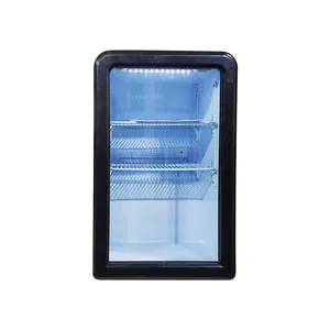 Meisda SC68A โรงงานตู้เย็นจอแสดงผลเครื่องดื่มขนาดเล็ก 68L ตู้แช่ประตูกระจกขนาดเล็กพร้อมไฟ LED สไตล์อุณหภูมิเดียว