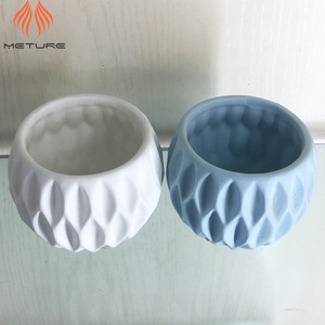Cute Small <strong>Ball</strong> Shaped Blue White <strong>Clay</strong> Pots for Plants Indoor Indoor Succulent Plant Pot Planters - Product Image 4