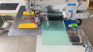 QS-3020-L Polo Shirt Triangle Point Side Vents Setting <b>Machine</b> T Shirt V Shape <b>Splitting</b> Garment Pattern Template Sewing <b>Machine</b> - Product Image 6