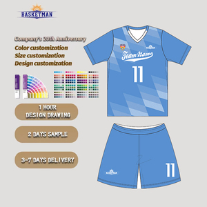 Set Personalizzato di Maglie da <span class=keywords><strong>Calcio</strong></span> Estive Traspiranti ad Asciugatura Rapida, <span class=keywords><strong>Divisa</strong></span> da <span class=keywords><strong>Calcio</strong></span> a Maniche Corte per Uomo, Kit Completo - Product Image 2