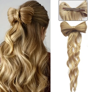 Lazo medio atado Cola de Caballo sintética esponjosa peluca ondulada trenza captura Clip <span class=keywords><strong>contrato</strong></span> cabeza de bola trenza Cola de Caballo extensión para mujeres - Product Image 1