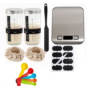 Yongli J-17 levain Starter Jar Kit pour la cuisson du pain au levain avec balance de cuisine numérique Tasses et cuillères à mesurer