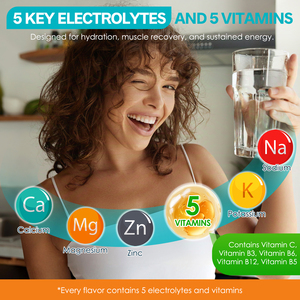 Hatmanlabs 30 Sachets d'Électrolytes en Poudre Sans Sucre Zéro Calorie Glucides Mélange d'Électrolytes Boisson en Poudre Complément Nutritionnel Sportif - Product Image 3