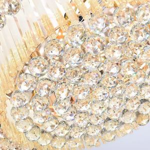 Nuevo estilo, decoración para sala de estar, lámpara de techo redonda de cristal dorado moderno LED de lujo para hoteles de Villa con Base de hierro - Product Image 6