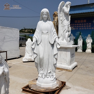 Religious Catholic <b>White</b> Marble Made Mary Holding Jesus TCAMS-456 Mary Holding Jesus TCAMS-456 - Product Image 5