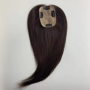 EMEDA Silk Top <strong>Invisible</strong> Hairline Natural Black Human Thinning Hair Toppers for Women - Product Image 3