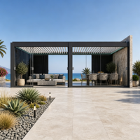 Pergola bioclimatique en aluminium motorisée, couverture de patio extérieure de luxe pour jardin, cour arrière, projets personnalisés