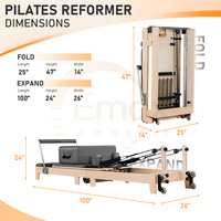 Reformer de Pilates pliable en bois d'érable à entretien facile, conception modulaire, Reformers pliables pour salle de sport professionnelle
