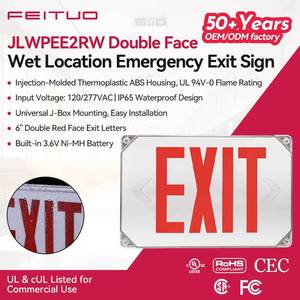 FEITUO - Letrero Luminoso de Salida de Emergencia LED de Doble Cara, Impermeable IP65, de ABS, Apto para Edificios Comerciales en Exteriores, Venta al Por Mayor OEM - Product Image 1