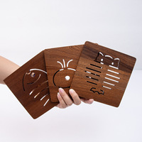 Sous-verre carré en bois, dessous de plat, dessous de tasse, dessous de théière, dessous de mug, dessous de table en bois, certifié FSC écologique