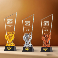 Trofeo de Cristal Ecológico Moderno con Diseño Grabado y Pulido para Eventos Deportivos y Premios Empresariales