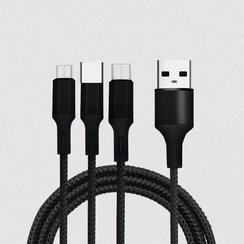 멀티 func tional 3 in 1 멀티 커넥터 나일론 usb 데이터 케이블 usb c 마이크로 케이블