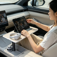Siège de voiture universel multifonction 360 °   Table de voiture rotative, table de console centrale pliable, plateau de service pour voiture
