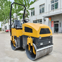Mini-compacteur routier à double tambour hydraulique complet de 1 à 2 tonnes, moteur diesel Changchai, pour compactage d'asphalte
