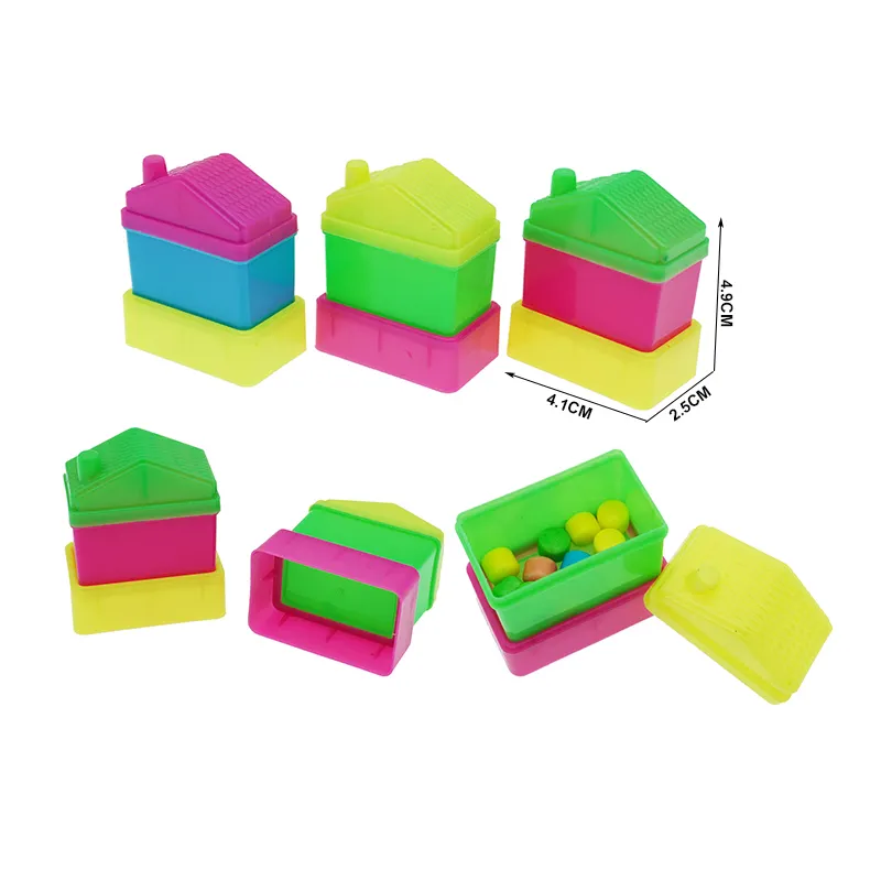 Kotak mainan rumah plastik, wadah permen 3 tingkat untuk mainan permen anak-anak