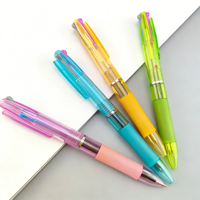 Stylo bille rétractable transparent avec grip en caoutchouc souple pour le bureau et l'écriture quotidienne