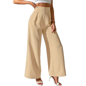 Pantalon pour femme personnalisable, coupe droite et ample, en spandex et polyester, de haute qualité, respirant, pantalon formel pour femme - Product Image 1