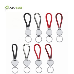 Prosub thăng hoa PU Dây Keychain vòng chìa khóa tùy chỉnh trống thăng hoa Xe móc chìa khóa - Product Image 1