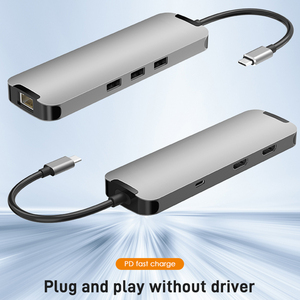 7 trong 1 Docking Station <span class=keywords><strong>USB</strong></span> Loại C HUB với 3 * USB3.0 HDMI RJ45 Type-C PD Sạc Adapter - Product Image 3