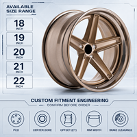 Jantes forgées concaves profondes de 18, 19, 20 et 22 pouces, 5x120, 5x114.3, 5x115, bronze, lèvres polies, pour Mustang, Camaro, Challenger, Hellcat