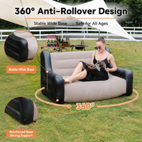 Fauteuil gonflable inclinable floqué de qualité supérieure, canapé portable en PVC robuste pour la maison, le salon, l'extérieur et le glamping