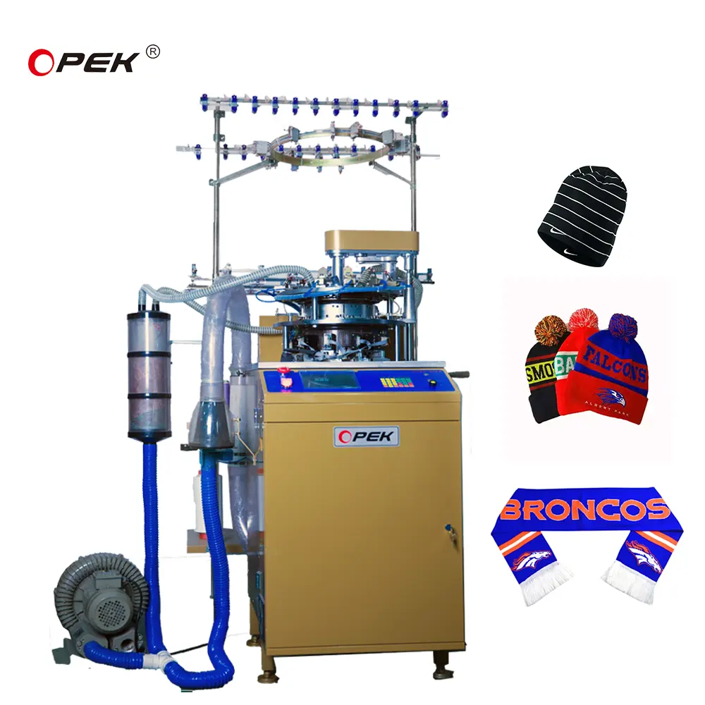 High Speed Computerised Cap and Scarf Knitting Machine Fully Automatic Jacquard Scarf and Hat Knitting Machine 160N-360N CE ISO