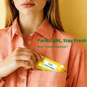 Lingettes humides portables en fibres végétales pour bébé, lingettes nettoyantes non parfumées, douces, sans alcool, mini lingettes pour bébé - Product Image 6