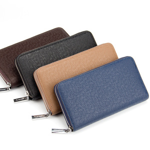 Baellerry <b>Men's</b> Long <b>Wallet</b> <b>Black</b> Leather Zipper Large Capacity Card Holder Anti Theft Business <b>Wallet</b> - Product Image 5