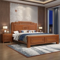 Lit double en bois massif de palissandre 1,5m 1,8m, motif ananas sculpté, style antique chinois, pour chambre principale, adapté aux personnes âgées, démontable