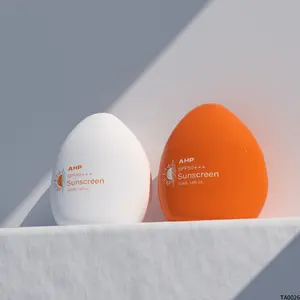 Custom 50ml refillable orange PE plastic body sunscreen bottle for portable cosmetic packaging squeezable plastic bottle