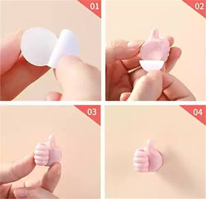 Crochets muraux adhésifs en silicone pour câbles, organisateurs de câbles, supports de clés, vente en gros - Product Image 4