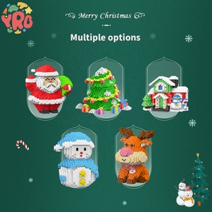 Yrb bebek sıcak satış noel tuğla seti DIY yapı blok bulmaca oyuncaklar noel baba ren geyiği yapı taşları Set oyuncaklar - Product Image 2