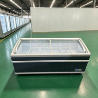 Congélateur vitrine pour supermarché à température unique, refroidissement direct, thermostat mécanique, pour glaces