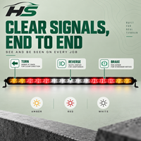 Barre lumineuse LED HSSH 24-40 pouces 60W-100W pour feux arrière, frein, marche arrière, clignotant, éclairage tout-terrain pour camion, SUV, VTT, UTV