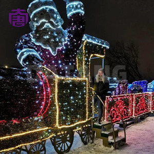 ไฟประดับรถไฟคริสต์มาส LED กันน้ำ รูปแบบหัวรถจักร ตกแต่งสวน ลานบ้าน สำหรับเทศกาลวันหยุด - Product Image 6