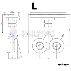 Ruote per Porte Scorrevoli di <span class=keywords><strong>Grande</strong></span> Portata, Pulegge in Acciaio per Binari Posteriori di Porte Scorrevoli e Tende - Product Image 4