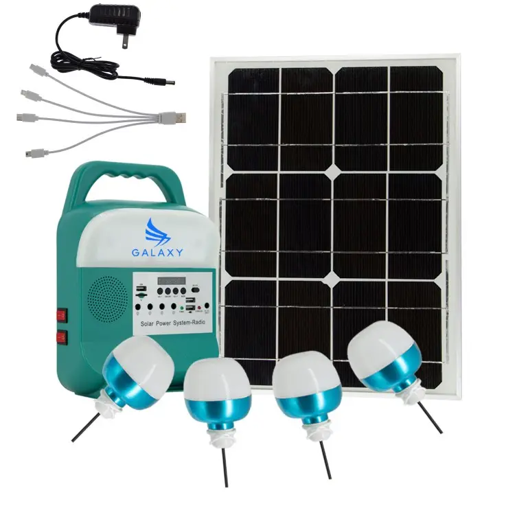 Galaxy Portable Power Station Solar Battery Panel Home Generator Kit Solar Lighting Kit For Camping With Emergency Charging Lamp