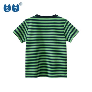 Moderno 1 ~ 10 años Verano Mangas cortas Niños <span class=keywords><strong>O</strong></span>-cuello Camisetas Rayas Tops Camisas - Product Image 3