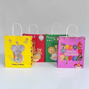 Bolsas de Papel Kraft Marrón Listas para Enviar para Envolver Regalos de Cumpleaños, Bolsas de Papel Reciclables en Existencia, Venta Directa de Fábrica - Product Image 3