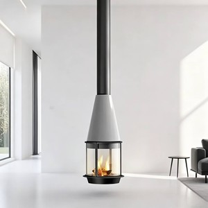 Cheminée artistique au design personnalisable pour un intérieur sur mesure, cadre en acier durable, cheminée artistique haut de gamme pour projet commercial - Product Image 3