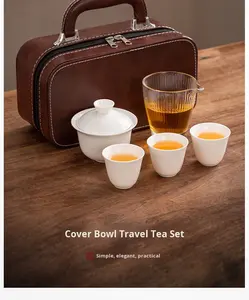 Service à thé Kung Fu en porcelaine de jade de qualité supérieure BAMBUS, style chinois moderne, avec couvercle, portable, pour voyage - Product Image 6