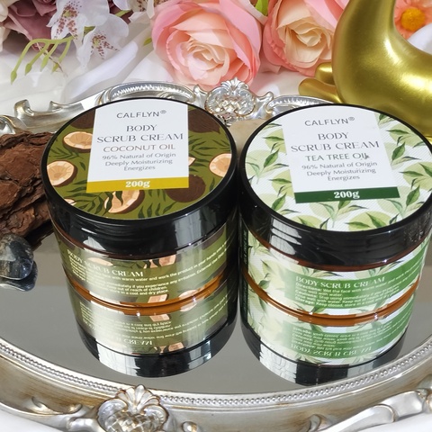 CALFLYN Coconut Moisturizing and Cleaning Bath Exfoliating Skin Removing Body Scrub Cream