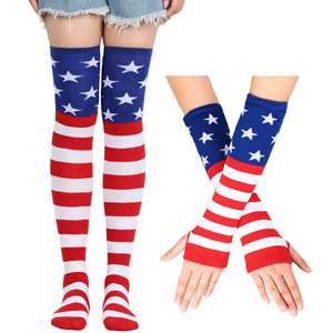 4th of july American Patriotic Stars and Stripes Chaussettes Crew Knee High Low Cut Chaussettes fantaisie pour hommes et femmes Multipair - Product Image 1
