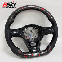 Volant en cuir et fibre de carbone forgée pour Volkswagen Golf 8 GTI R Mk6 Mk7 Mk8 Gtr GTD GTS GTE T-roc Polo B6 B7 B8