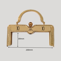 Cadre de sac carré en alliage de zinc de haute qualité 20 cm, fermoir à boucle doré pour sac à main